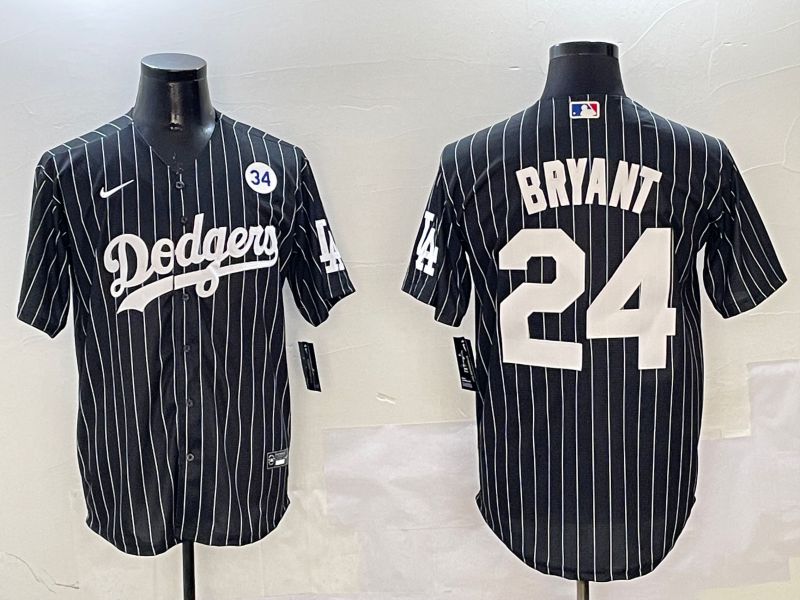 Men Los Angeles Dodgers #24 Bryant Black Stripe Jointly Name 2025 Nike MLB Jersey style 9